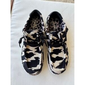 Justin womens slip on shoes size‎ 7 black / white